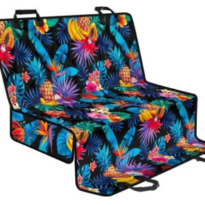 Turquoise Hawaiian Fruits Pattern Print Pet Car Back Seat Cover - 8fbab3d0bebd