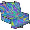 Turquoise Holographic Trippy Print Pet Car Back Seat Cover - f966270b5ff2