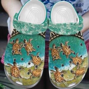 Turtle Personalize Clog Custom Crocs Fashionstyle Comfortable For Women Men Kid Print 3D Sand Beach Turtle