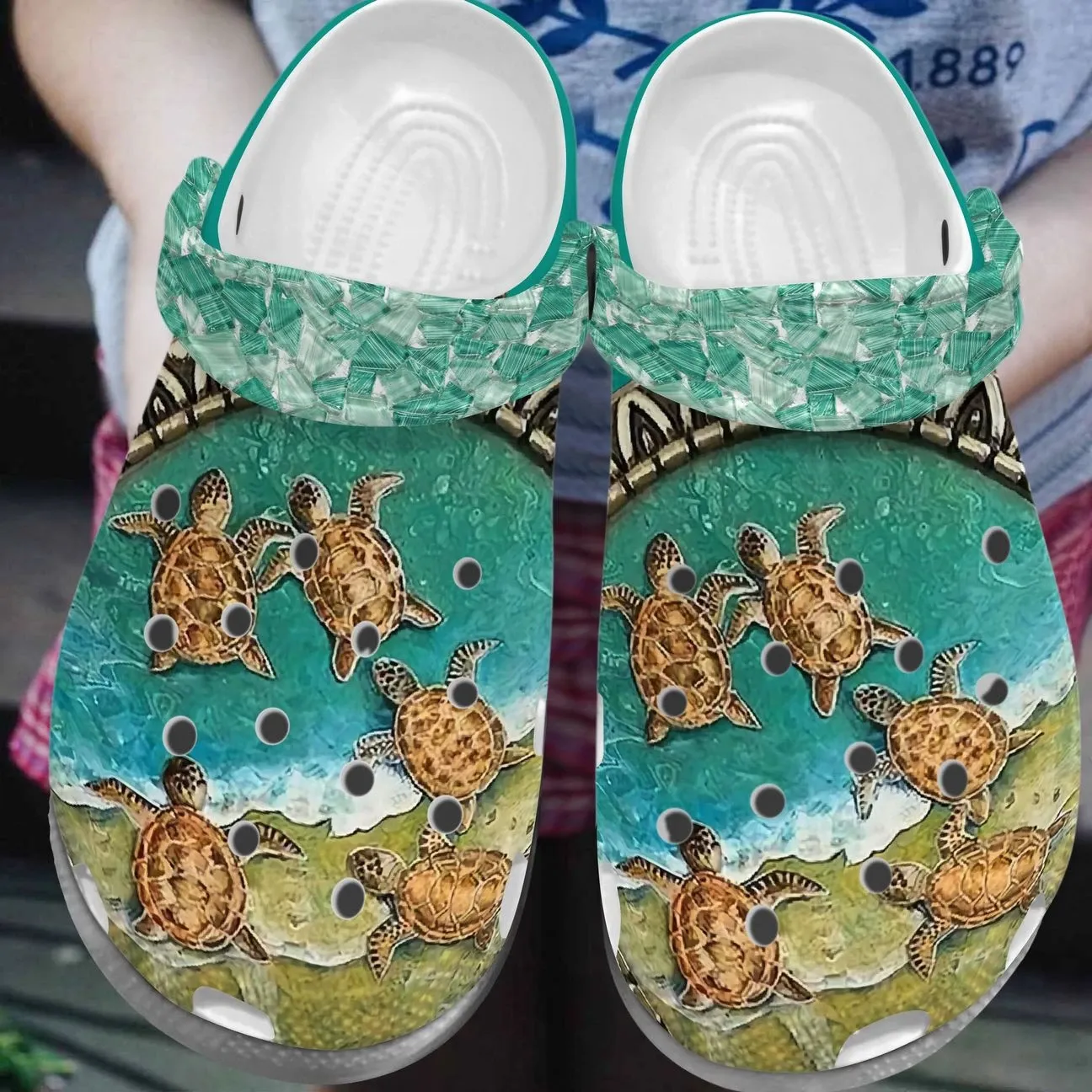 Turtle Personalize Clog Custom Crocs Fashionstyle Comfortable For Women Men Kid Print 3D Sand Beach Turtle Turtle Personalize Clog Custom Crocs Fashionstyle Comfortable For Women Men Kid Print 3D Sand Beach Turtle