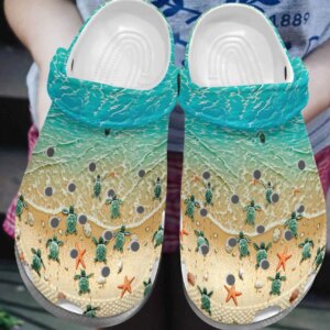 Turtle Personalized Clog Custom Crocs Comfortablefashion Style Comfortable For Women Men Kid Print 3D Into The Sea
