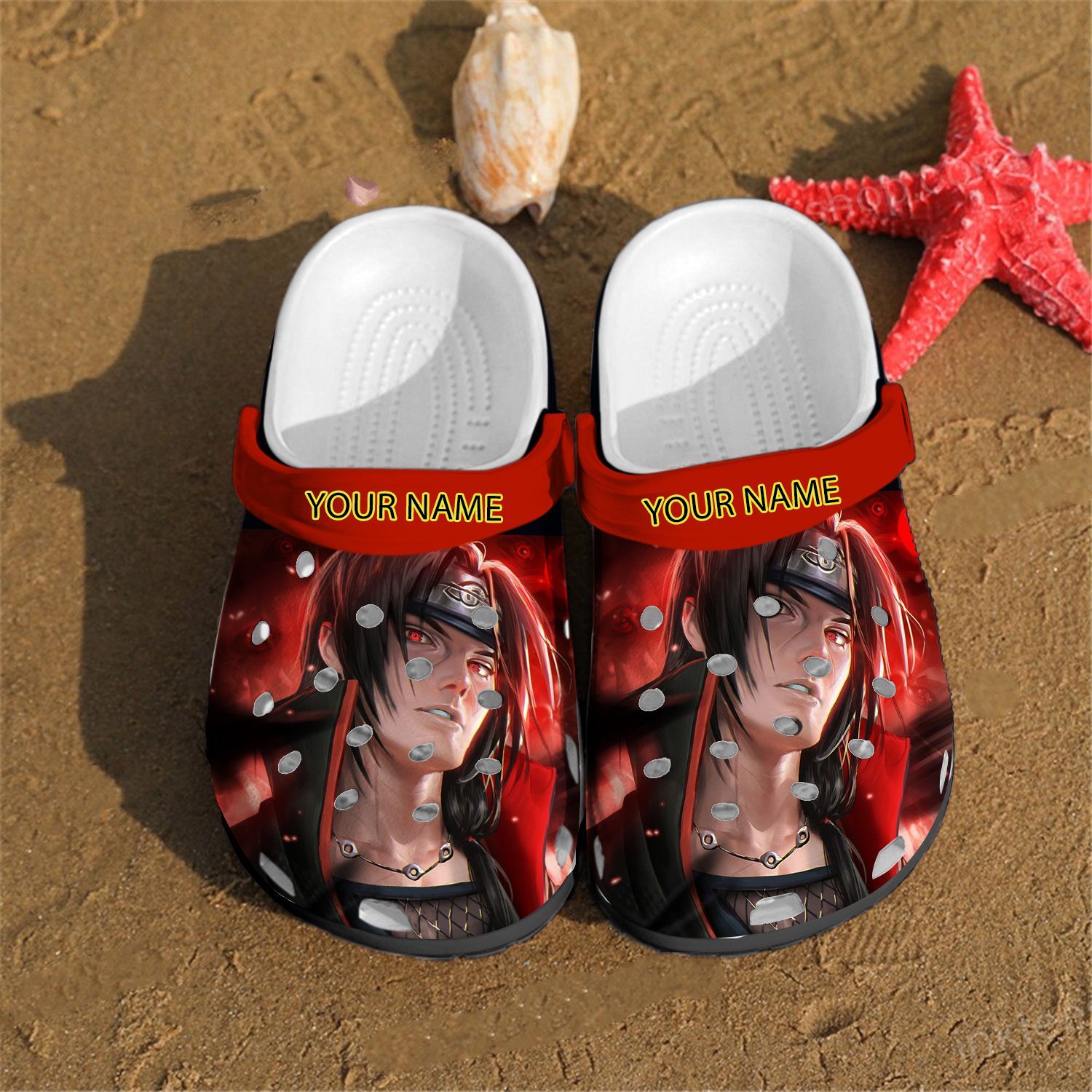 Uchiha Itachi Akatsuki Anime Personalized Name Crocs Crocband Clog Comfortable For Mens Womens Classic Clog Water Shoes Uchiha Itachi Akatsuki Anime Personalized Name Crocs Crocband Clog Comfortable For Mens Womens Classic Clog Water Shoes