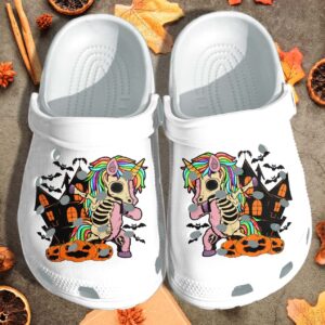 Unicorn Dabbing Dance In Halloween Day Shoes Clog – Halloween Castle Crocs Clog Crocband Clog Birthday Gift For Man Woman