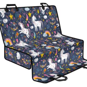 Unicorn Dream Cartoon Pattern Print Pet Car Back Seat Cover - aa5367894c76