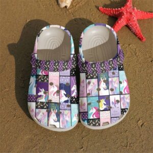 Unicorn Magical Sku 2562 Crocs Crocband Clog Comfortable For Mens Womens Classic Clog Water Shoes