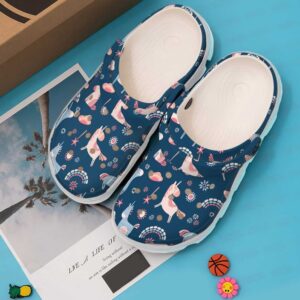 Unicorn Magical Unicorns Sku 2561 Crocs Crocband Clog Comfortable For Mens Womens Classic Clog Water Shoes