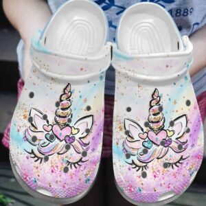 Unicorn Personalize Clog Custom Crocs Fashionstyle Comfortable For Women Men Kid Print 3D Whitesole Twinkle Unicorn