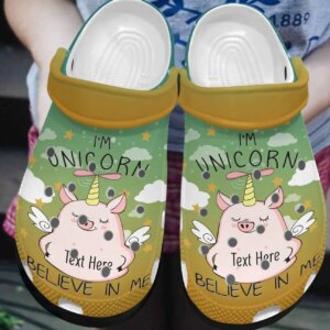 Unicorn Personalized Clog Custom Crocs Comfortablefashion Style Comfortable For Women Men Kid Print 3D Pig Unicorn