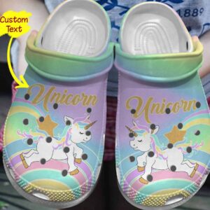 Unicorn Personalized Clog Custom Crocs Comfortablefashion Style Comfortable For Women Men Kid Print 3D Rainbow Dream