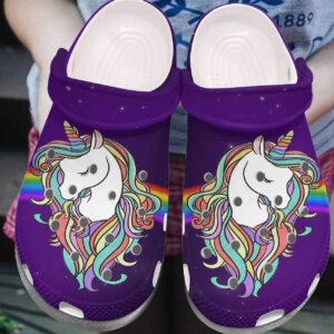 Unicorn Personalized Clog Custom Crocs Comfortablefashion Style Comfortable For Women Men Kid Print 3D Rainbow Unicorn