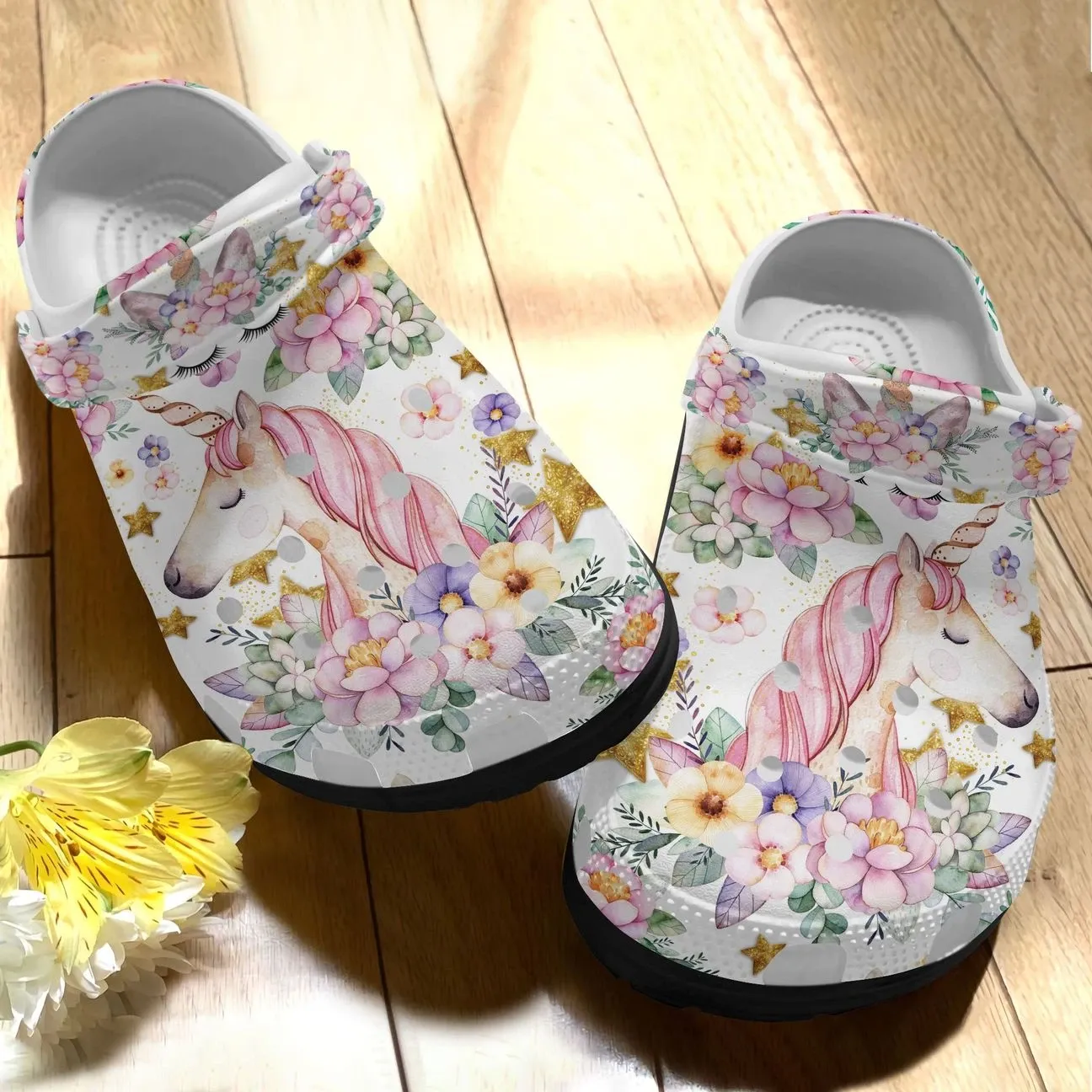 Unicorn Personalized Clog Custom Crocs Comfortablefashion Style Comfortable For Women Men Kid Print 3D Unicorn Floral Unicorn Personalized Clog Custom Crocs Comfortablefashion Style Comfortable For Women Men Kid Print 3D Unicorn Floral
