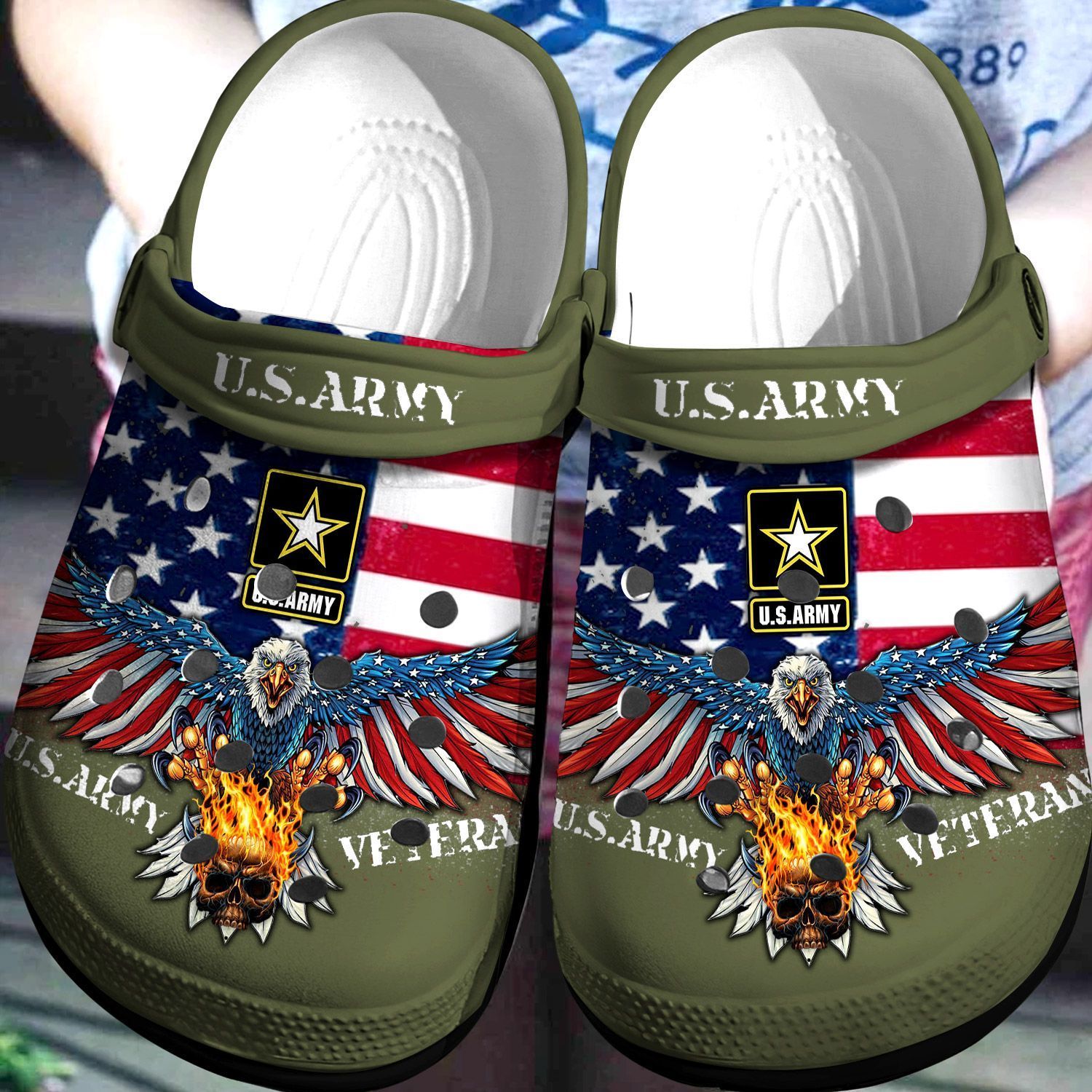 Us Army Veteran Crocs Crocband Clog Comfortable For Mens Womens Classic Clog Water Shoes Us Army Veteran Crocs Crocband Clog Comfortable For Mens Womens Classic Clog Water Shoes