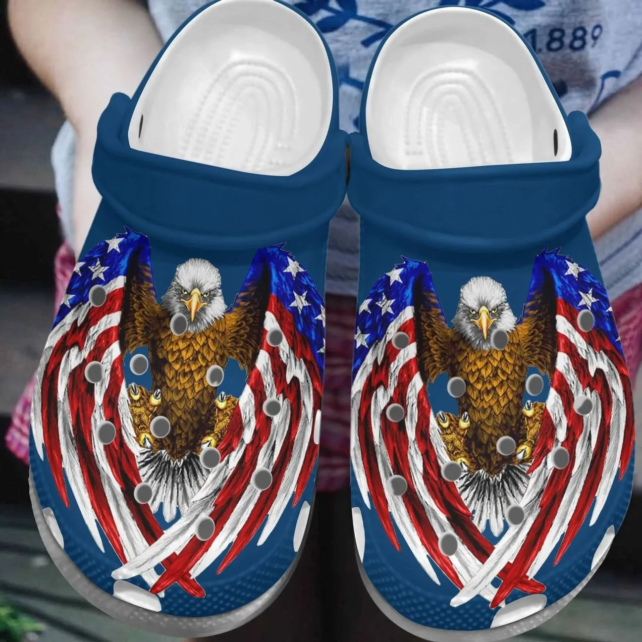 Usa Personalized Clog Custom Crocs Comfortablefashion Style Comfortable For Women Men Kid Print 3D American Flag And Eagle Usa Personalized Clog Custom Crocs Comfortablefashion Style Comfortable For Women Men Kid Print 3D American Flag And Eagle