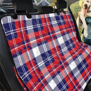 Usa Red And Blue Plaid Pattern Car Back Seat Cover Dog Car Seat Covers - 09944fa81615