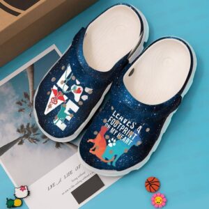 Vet Tech Footprint On My Heart Sku 2591 Crocs Crocband Clog Comfortable For Mens Womens Classic Clog Water Shoes