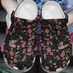 Viking Crocs Clog Classic Clog Whitesole Viking Pattern Shoes