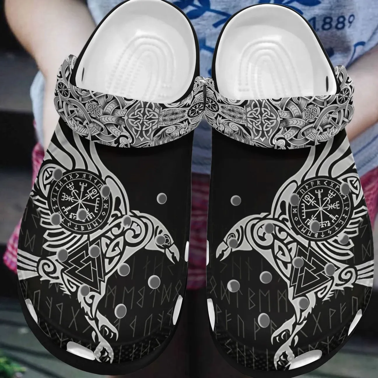 Viking Personalized Clog Custom Crocs Comfortablefashion Style Comfortable For Women Men Kid Print 3D Ravens Of Odin Viking Personalized Clog Custom Crocs Comfortablefashion Style Comfortable For Women Men Kid Print 3D Ravens Of Odin