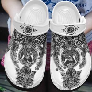 Viking Personalized Clog Custom Crocs Comfortablefashion Style Comfortable For Women Men Kid Print 3D Viking Wolf