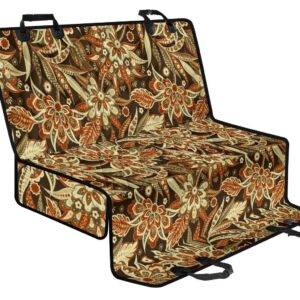 Vintage Brown Bohemian Floral Print Pet Car Back Seat Cover - d96b2951810c