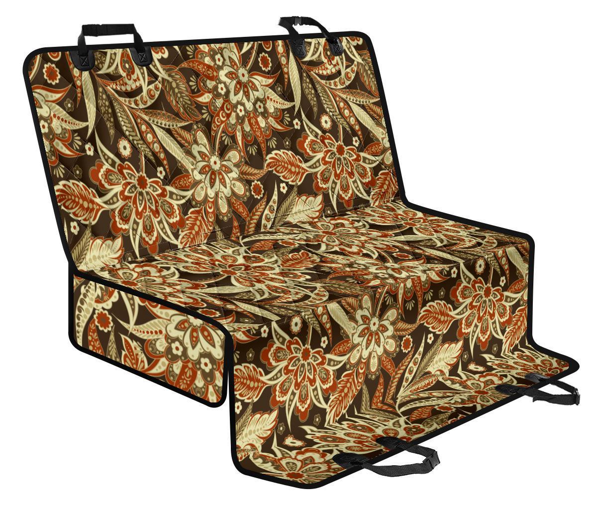 Vintage Brown Bohemian Floral Print Pet Car Back Seat Cover - d96b2951810c Vintage Brown Bohemian Floral Print Pet Car Back Seat Cover - d96b2951810c