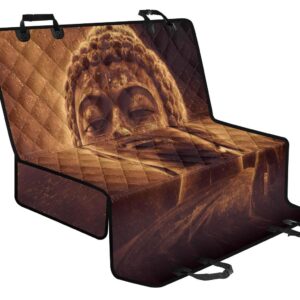 Vintage Buddha Statue Print Pet Car Back Seat Cover - aedb2ed38f28