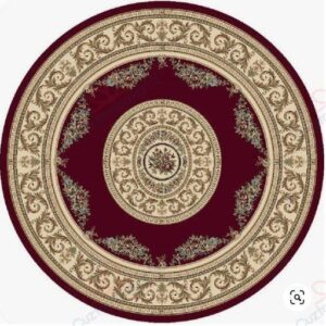 Vintage Burgundy Round Carpet Floor Rug Living Room Bedroom Decor Round Area Rug Carpet