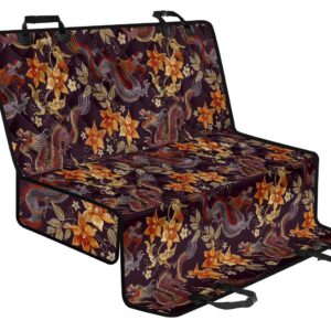 Vintage Dragon Flower Pattern Print Pet Car Back Seat Cover - d79c923cf8dd