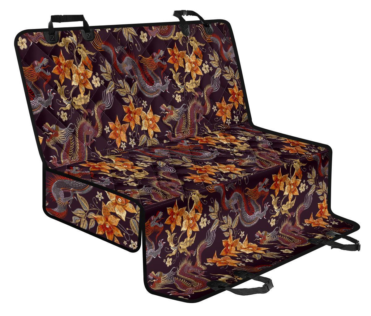 Vintage Dragon Flower Pattern Print Pet Car Back Seat Cover - d79c923cf8dd Vintage Dragon Flower Pattern Print Pet Car Back Seat Cover - d79c923cf8dd