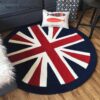 Vintage England Flag Round Carpet Floor Rug Living Room Bedroom Decor Round Area Rug Carpet