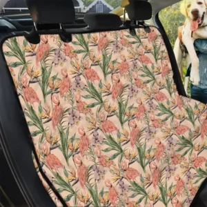 Vintage Flamingo And Leaves Pattern Car Back Seat Cover Dog Car Seat Covers - 7a5531298f76