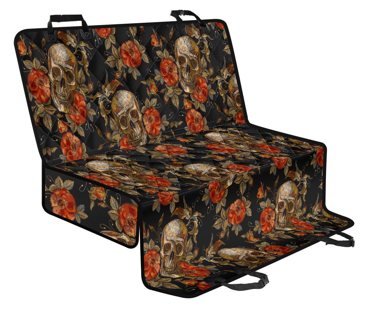 Vintage Floral Skull Pattern Print Pet Car Back Seat Cover - 86d4695b187f Vintage Floral Skull Pattern Print Pet Car Back Seat Cover - 86d4695b187f