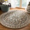 Vintage Flower Round Carpet Floor Rug Living Room Bedroom Decor Round Area Rug Carpet