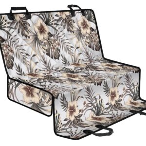 Vintage Hibiscus Plumeria Pattern Print Pet Car Back Seat Cover - 4dab351beddc