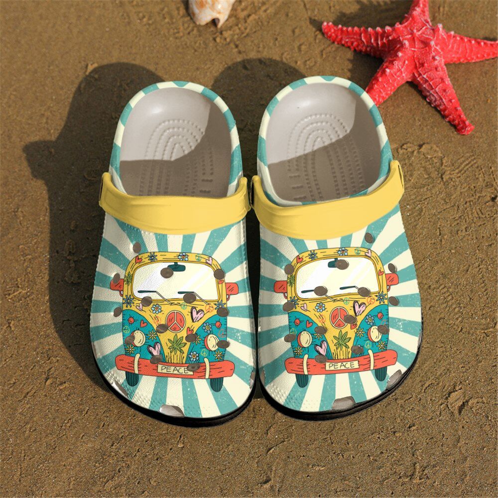 Vintage Hippie Van Personalized Clog Custom Crocs Comfortablefashion Style Comfortable For Women Men Kid Print 3D Vintage Hippie Van Personalized Clog Custom Crocs Comfortablefashion Style Comfortable For Women Men Kid Print 3D