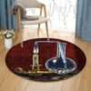 Vintage Laboratory Round Carpet Floor Rug Living Room Bedroom Decor Round Area Rug Carpet