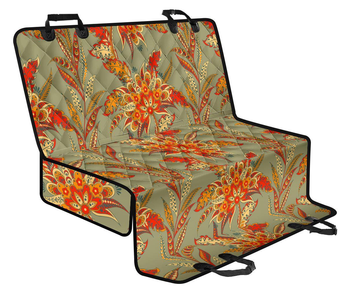 Vintage Orange Bohemian Floral Print Pet Car Back Seat Cover - 2e26dd8e1a54 Vintage Orange Bohemian Floral Print Pet Car Back Seat Cover - 2e26dd8e1a54