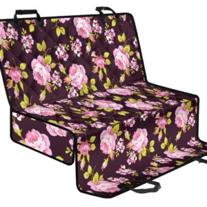 Vintage Pink Rose Floral Pattern Print Pet Car Back Seat Cover - c618fdd88cd9