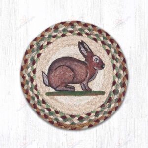 Vintage Rabbit Round Carpet Floor Rug Living Room Bedroom Decor Round Area Rug Carpet