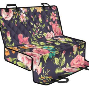 Vintage Rose Floral Flower Pattern Print Pet Car Back Seat Cover - cb8595c81788