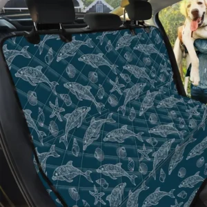 Vintage Sea Animals Dolphins Pattern Car Back Seat Cover Dog Car Seat Covers - 23903ea48604