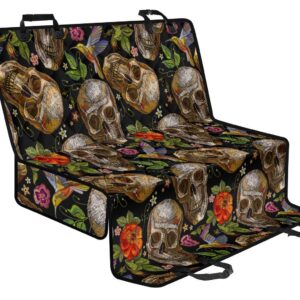 Vintage Skull Pattern Print Pet Car Back Seat Cover - 4254aa07b59e