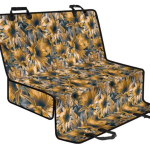 Vintage Sunflower Pattern Print Pet Car Back Seat Cover - 3097829eb757