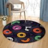 Vinyl Disc Round Carpet Floor Rug Living Room Bedroom Decor Round Area Rug Carpet
