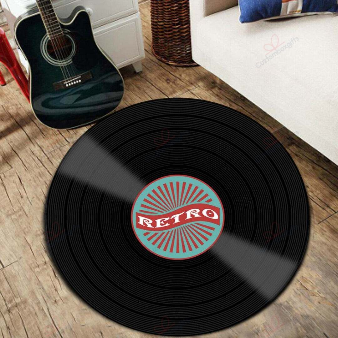 Vinyl Record Retro Round Carpet Floor Rug Living Room Bedroom Decor Round Area Rug Carpet Vinyl Record Retro Round Carpet Floor Rug Living Room Bedroom Decor Round Area Rug Carpet