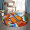 Viola Round Carpet Floor Rug Living Room Bedroom Decor Round Area Rug Carpet