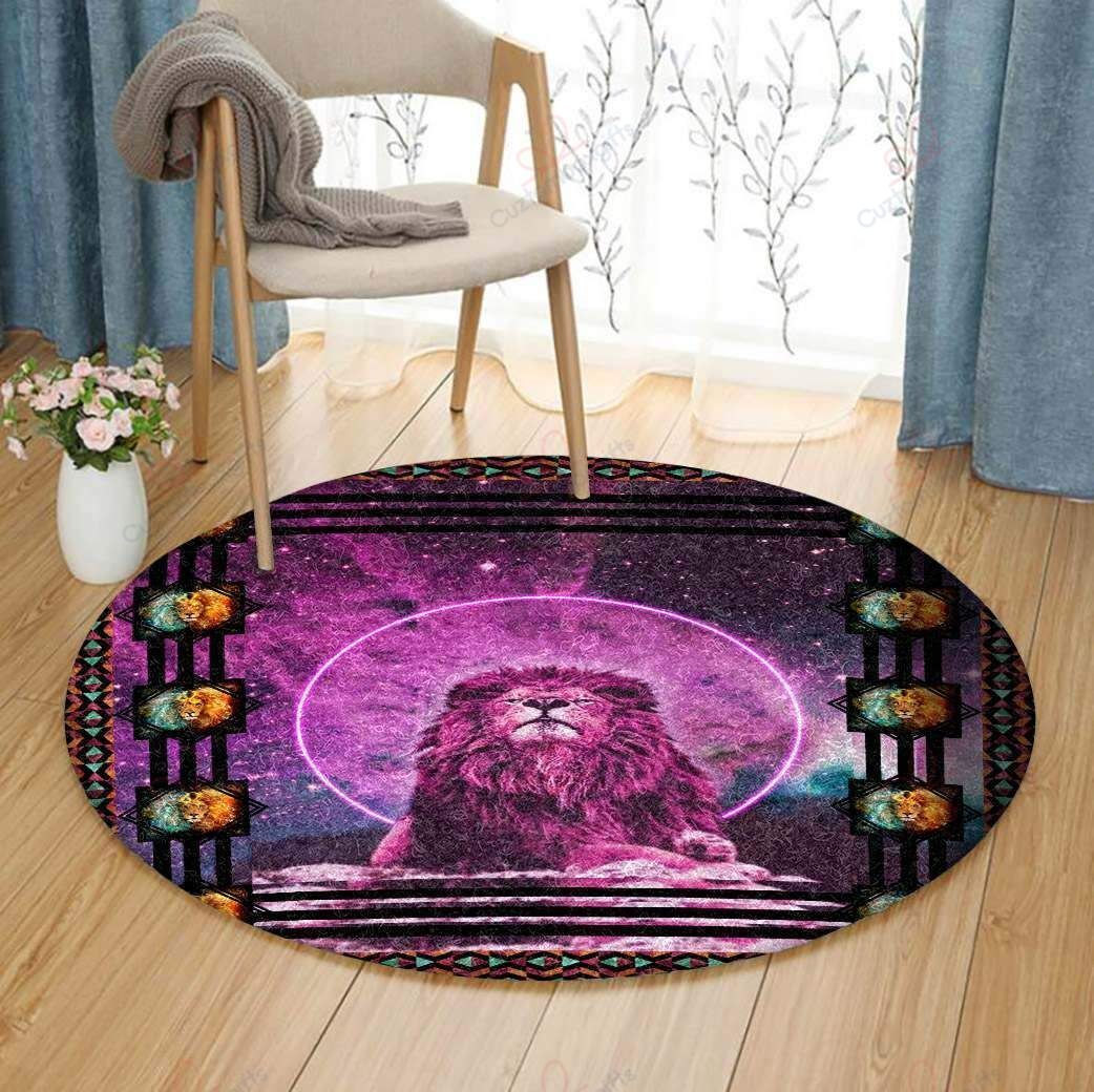 Violet Lion Round Carpet Floor Rug Living Room Bedroom Decor Round Area Rug Carpet Violet Lion Round Carpet Floor Rug Living Room Bedroom Decor Round Area Rug Carpet