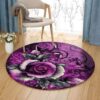 Violet Rose Round Carpet Floor Rug Living Room Bedroom Decor Round Area Rug Carpet