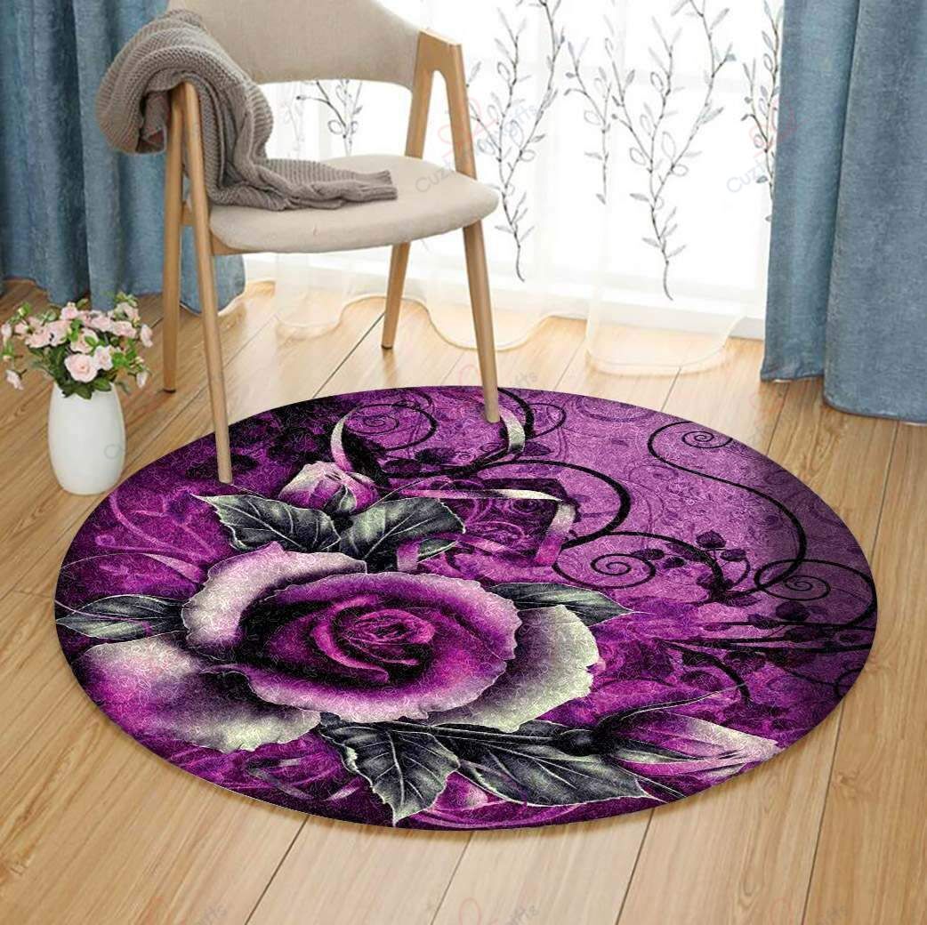Violet Rose Round Carpet Floor Rug Living Room Bedroom Decor Round Area Rug Carpet Violet Rose Round Carpet Floor Rug Living Room Bedroom Decor Round Area Rug Carpet