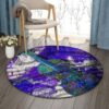 Violet Violin Round Carpet Floor Rug Living Room Bedroom Decor Round Area Rug Carpet