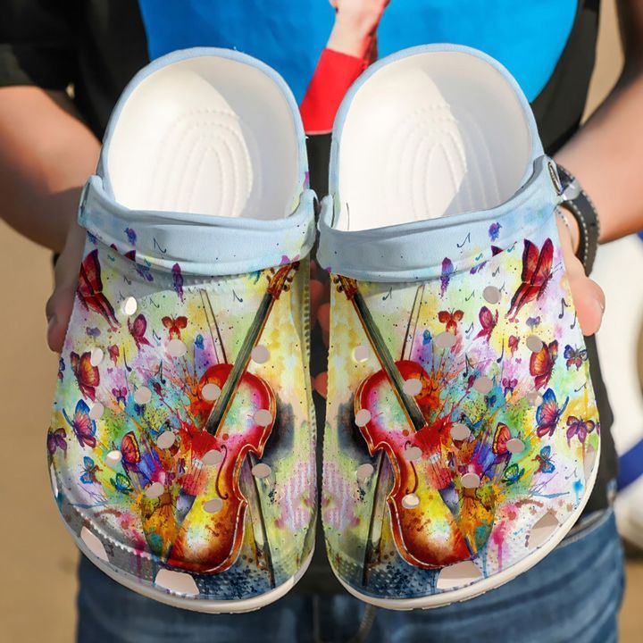 Violin Beautiful Watercolor Sku 2601 Crocs Crocband Clog Comfortable For Mens Womens Classic Clog Water Shoes Violin Beautiful Watercolor Sku 2601 Crocs Crocband Clog Comfortable For Mens Womens Classic Clog Water Shoes
